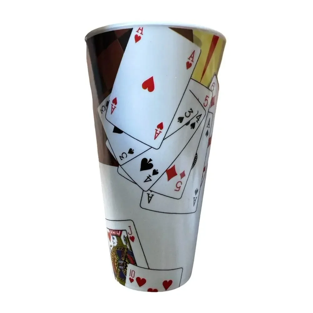 Gibson Casino Playing Cards‎ Melamine Tumblers Cups Set of 4 Poker Barware Vegas